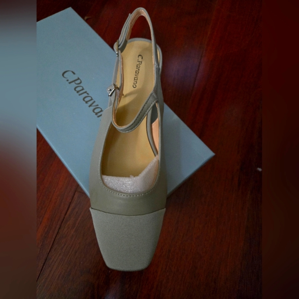 Women's Grey Slingback Shoes Size 7.5